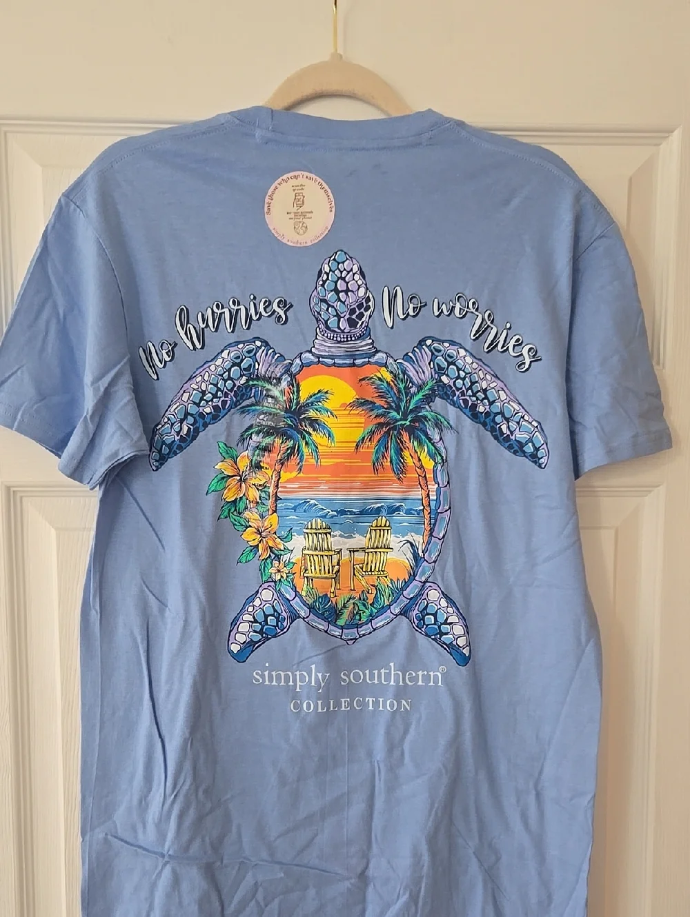NWT Simply Southern Ocean Blue Turtle Tracker Tshirt - Picture 3 of 6